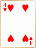 Four of hearts card