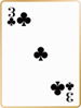 Three of clubs card