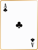Ace of clubs card