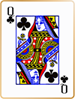 Queen of clubs card