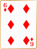 Six of diamonds card
