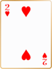 Two of hearts card