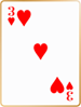 Carte trois de coeur