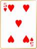 Five of hearts card